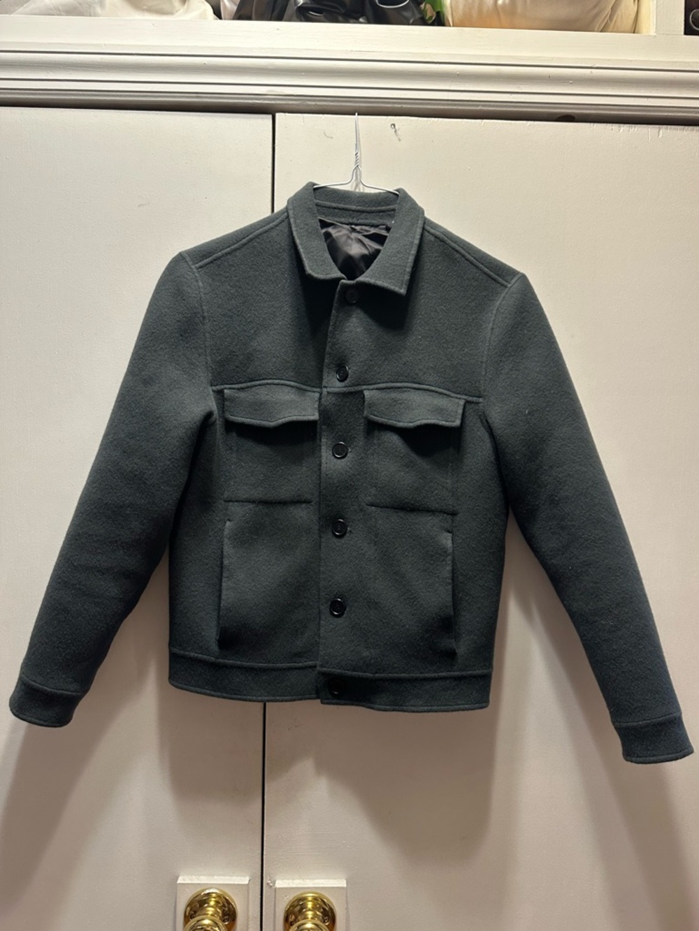 Theory Men's Slate Blue Wool Cashmere Button Jacket